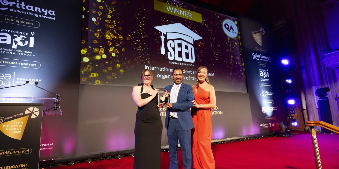 SEED Global Education named winner on stage at the PIEoneer Awards 2026